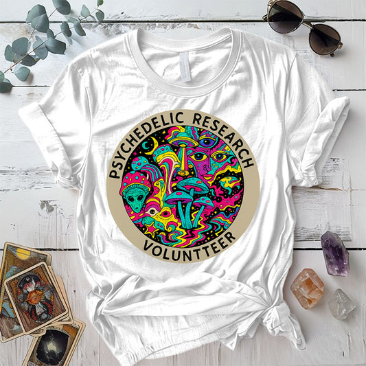 Psychedelic Research Volunteer T-Shirt Mockup White