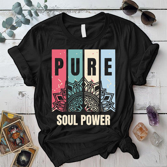 Pure Soul Power T-Shirt Mockup Black