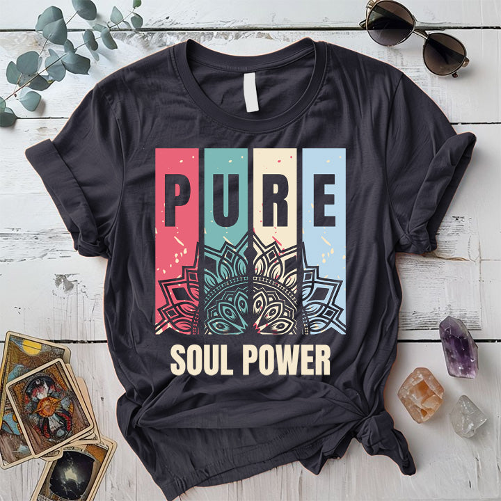 Pure Soul Power T-Shirt Mockup Dark Heather Grey