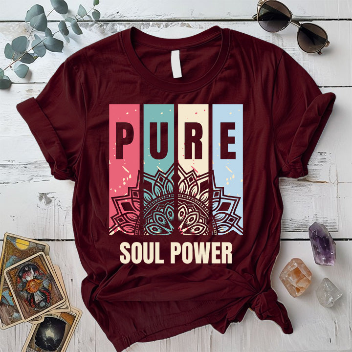 Pure Soul Power T-Shirt Mockup Maroon