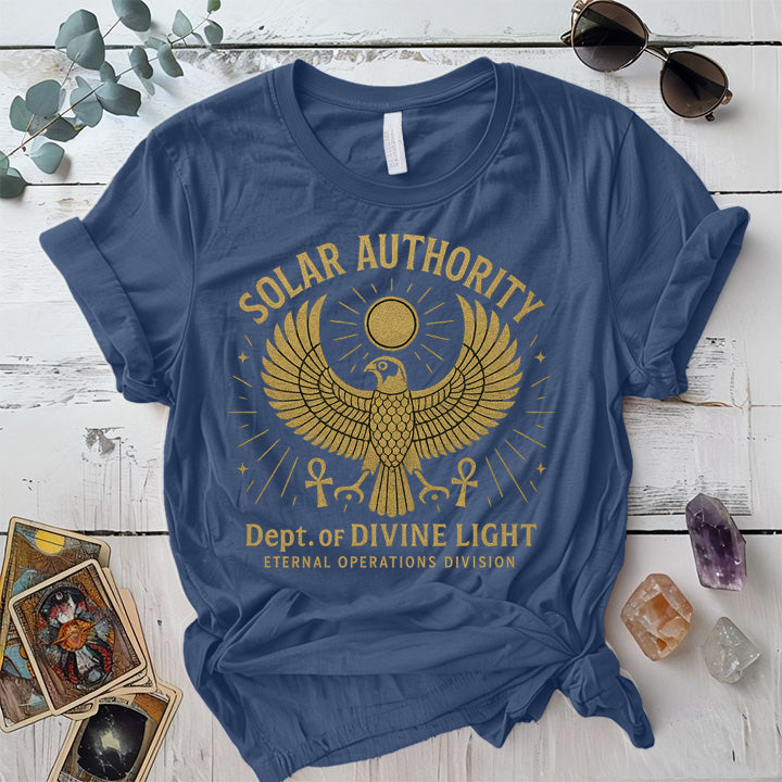 Ra Egyptian Sun God T-Shirt Mockup Indigo Blue