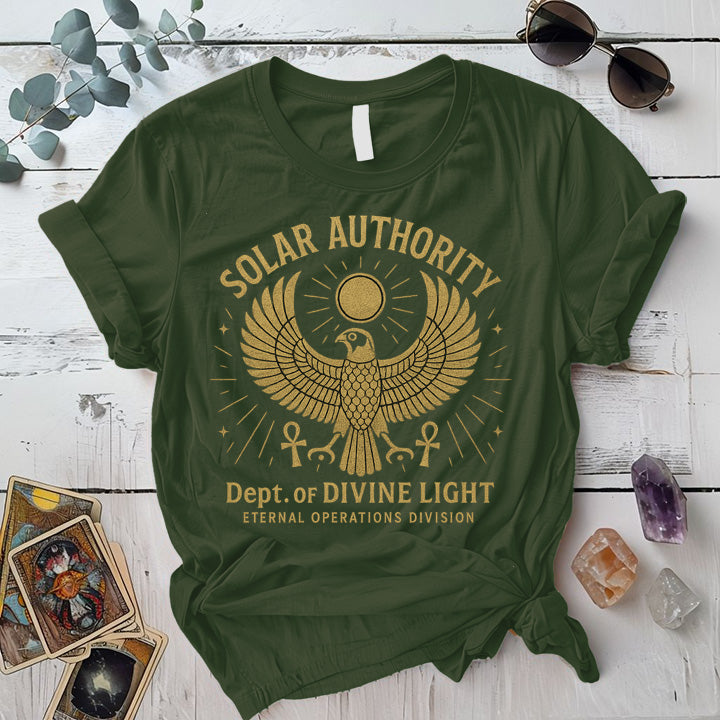 Ra Egyptian Sun God T-Shirt Mockup Military Green