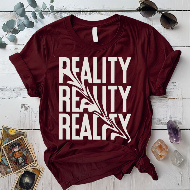 Reality T-Shirt Mockup Maroon
