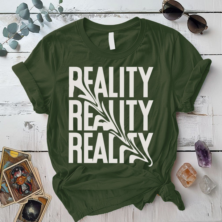Reality T-Shirt Mockup Military Green