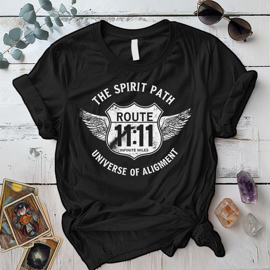 Route 1111 T Shirt Black Mockup