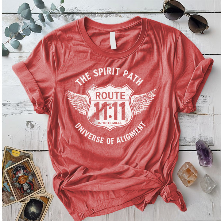 Route 1111 T Shirt Coral Silk Mockup