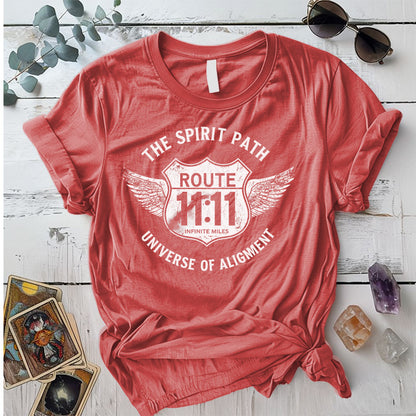 Route 1111 T Shirt Coral Silk Mockup