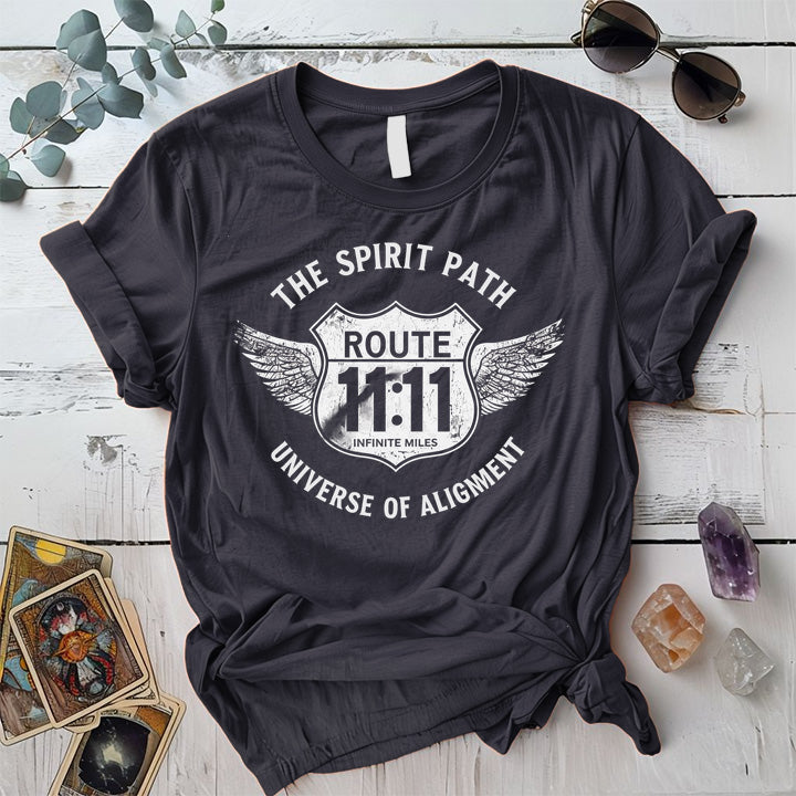 Route 1111 T Shirt Dark Heather Grey Mockup