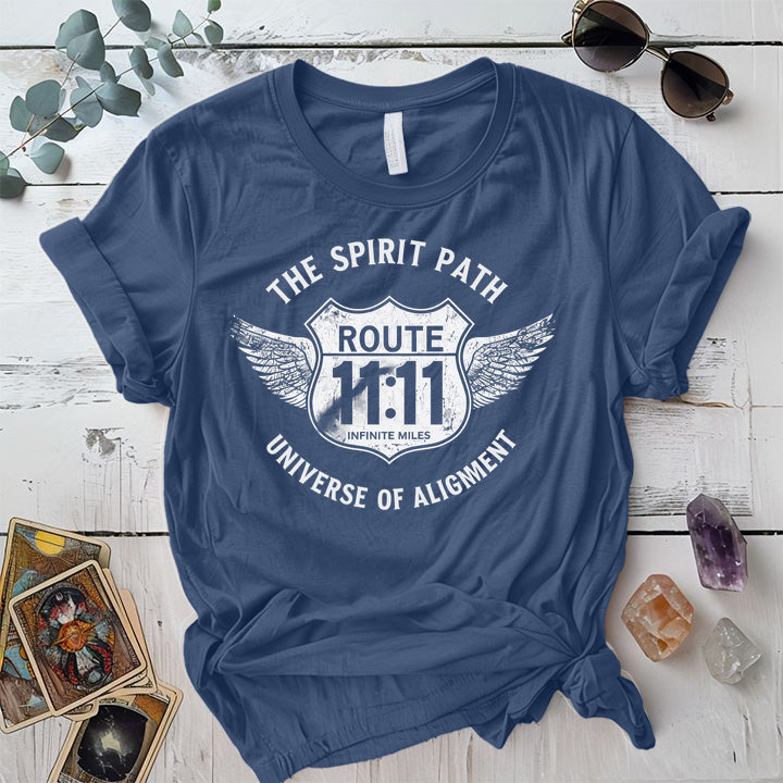 Route 1111 T Shirt Indigo Blue Mockup