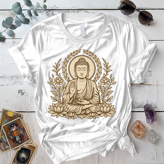 Sacred Lotus Guardian T-Shirt Mockup White