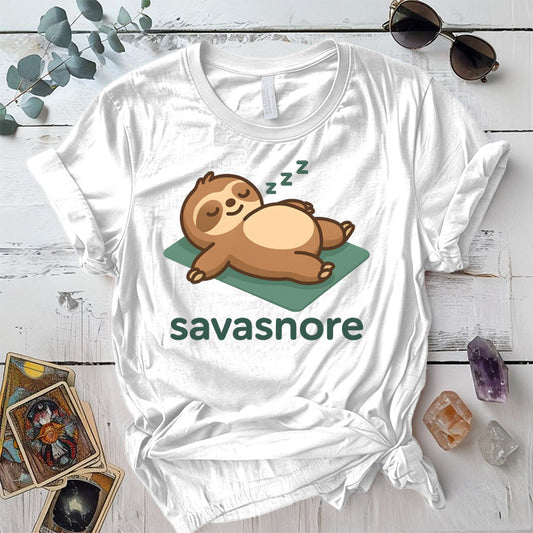 Savasnore Sloth T-Shirt Mockup White