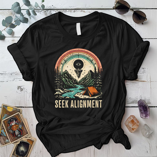 Seek Alignment T Shirt Black Mockup