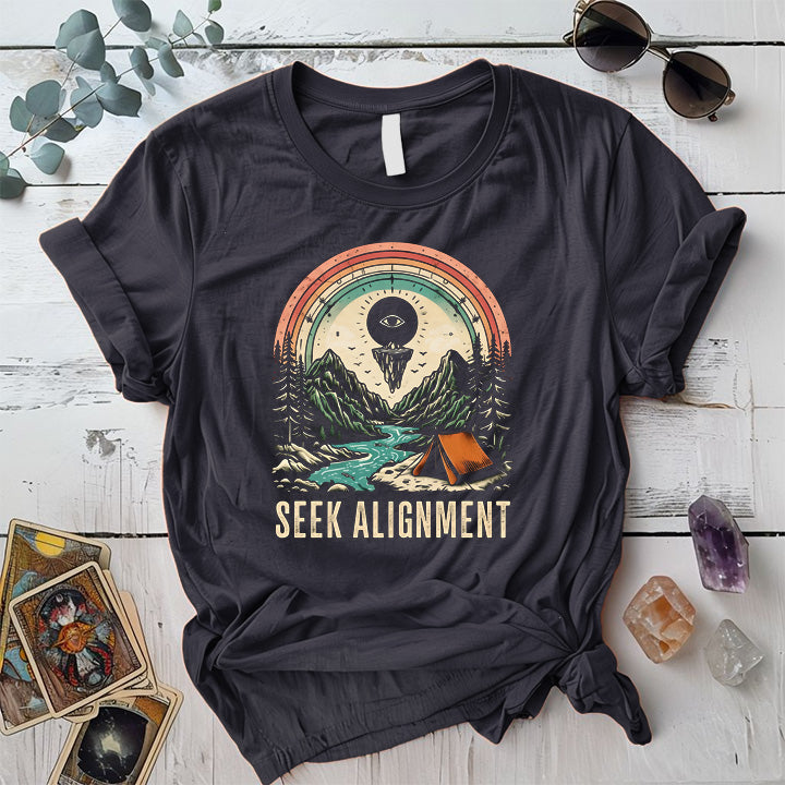 Seek Alignment T Shirt Dark Heather Grey Mockup
