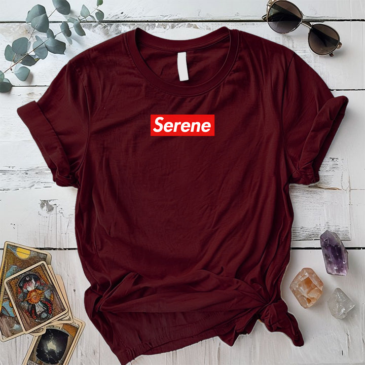 Serene T-Shirt Mockup Maroon