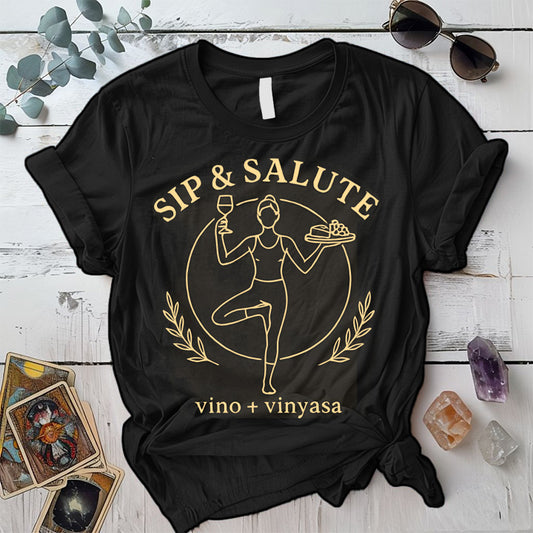Sip and Salute T-Shirt Mockup black