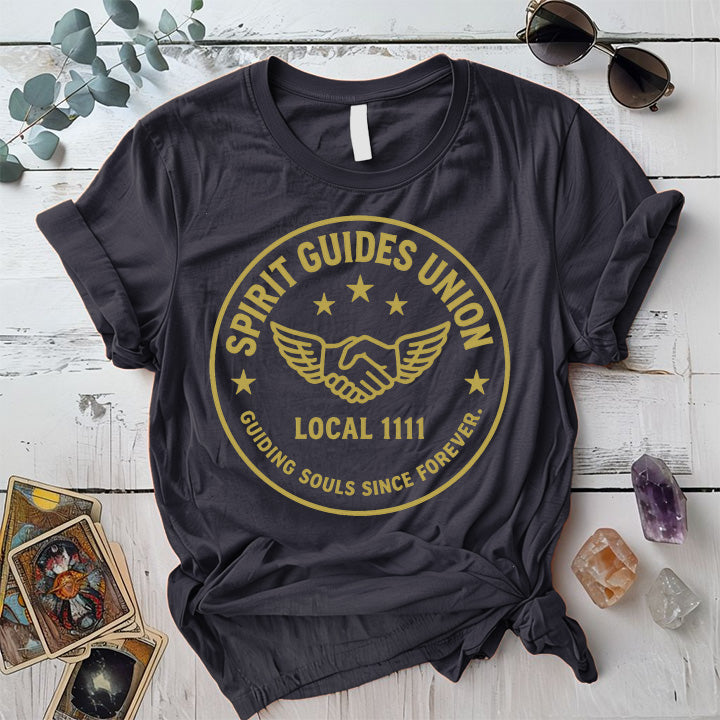 Spirit Guides Union T-Shirt Mockup Dark Heather Grey