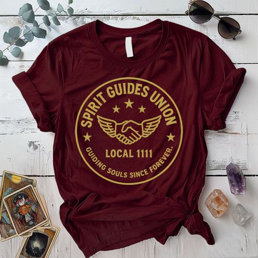 Spirit Guides Union T-Shirt Mockup Maroon