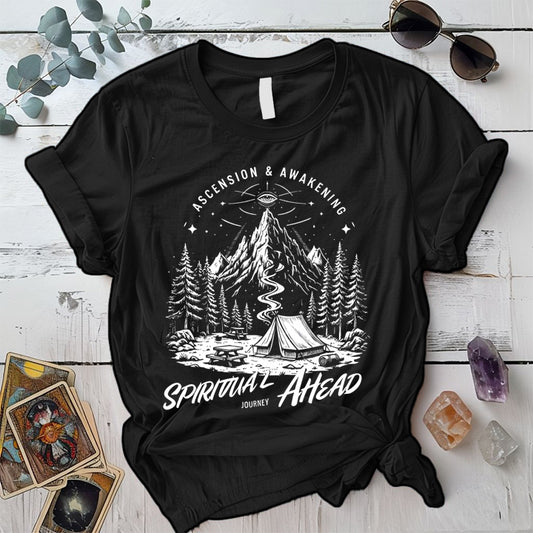Spiritual Journey Ahead T Shirt Black Mockup