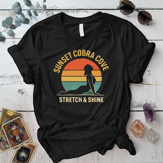 Sunset Cobra Cove T-Shirt Mockup Black