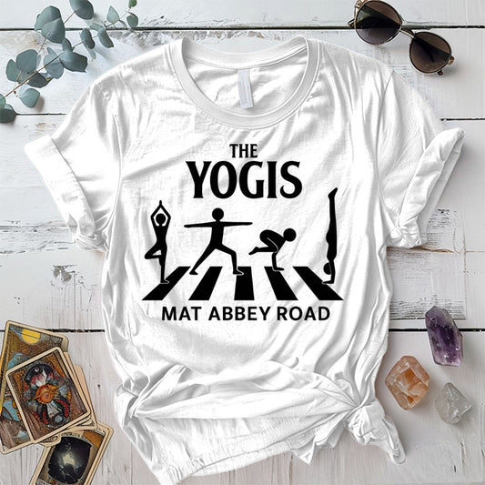 The Yogis Abbey Road T-Shirt Mockup white