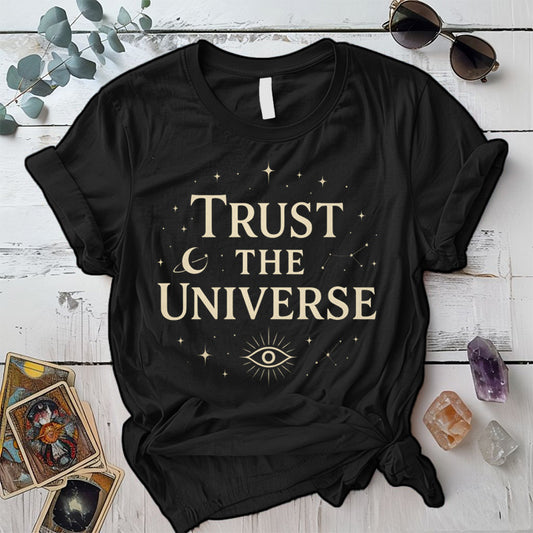 Trust The Universe T-Shirt Mockup Black