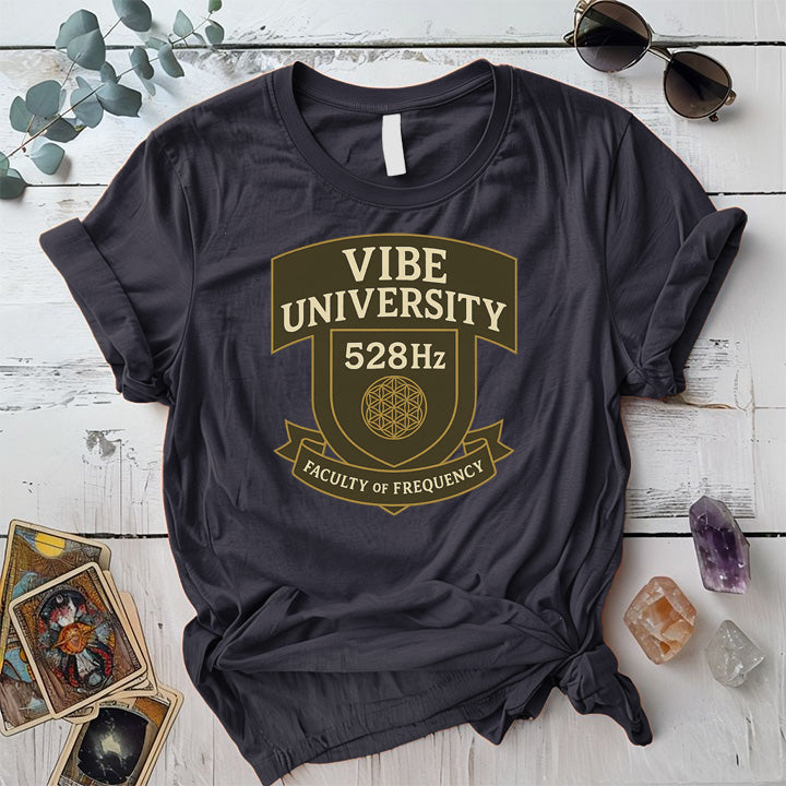 Vibe University 528Hz T-Shirt Mockup Dark Heather Grey