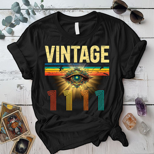 Vintage 1111 T Shirt 1 Black Mockup