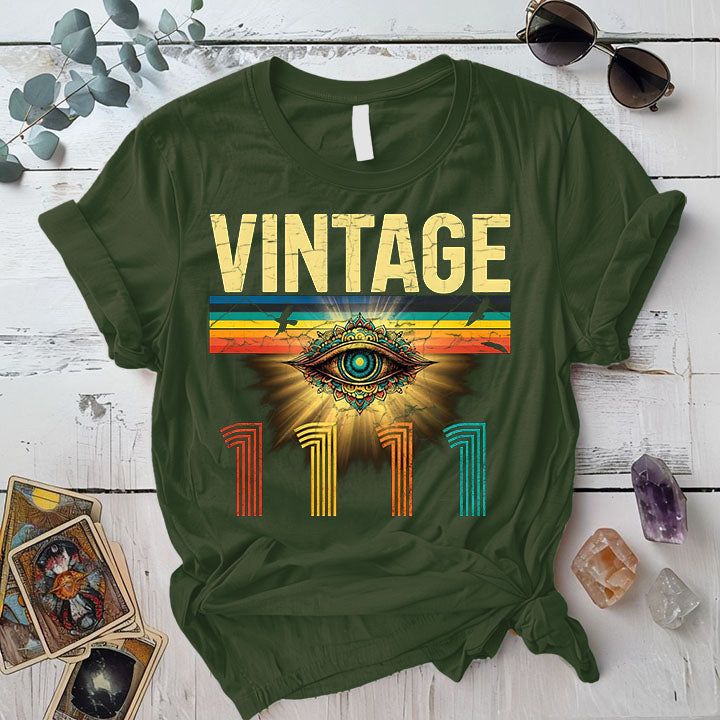Vintage 1111 T Shirt 1 Military Green Mockup