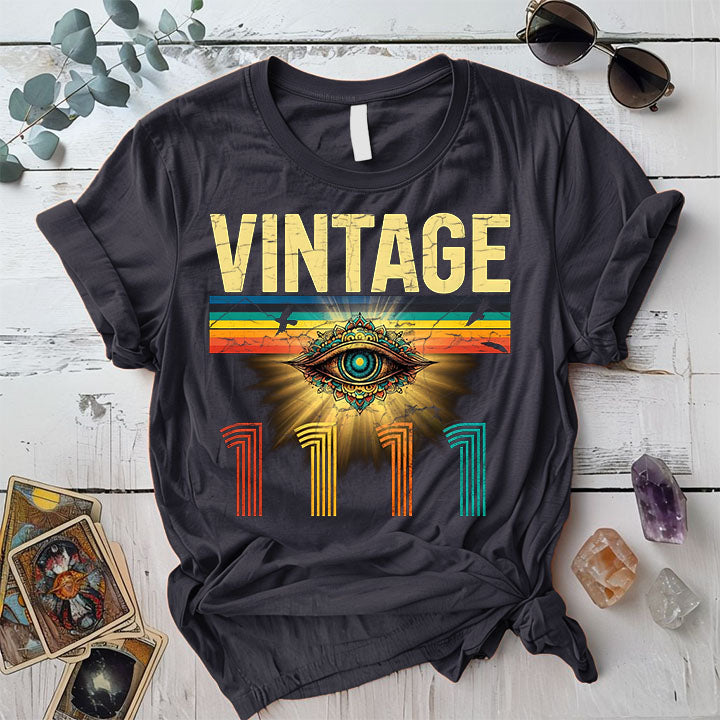 Vintage 1111 T Shirt 1 Dark Heather Grey Mockup