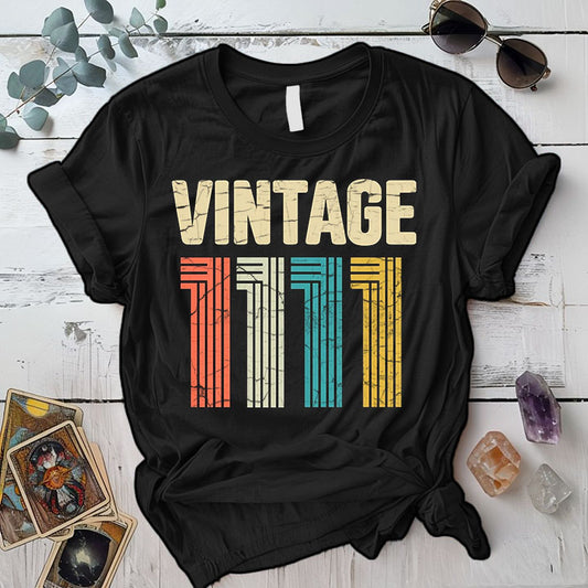 Vintage 1111 T Shirt Black Mockup