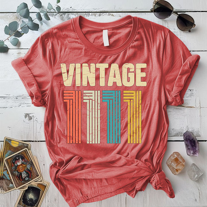 Vintage 1111 T Shirt Coral Silk Mockup