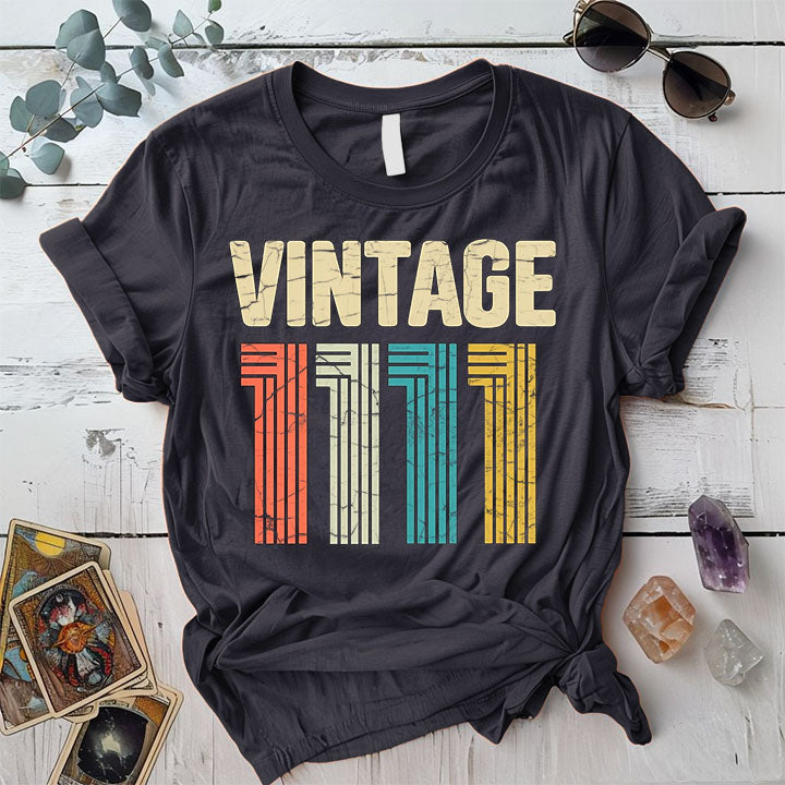 Vintage 1111 T Shirt Dark Heather Grey Mockup