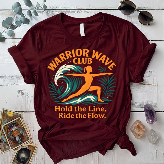 Warrior Wave Club T-Shirt Mockup Maroon