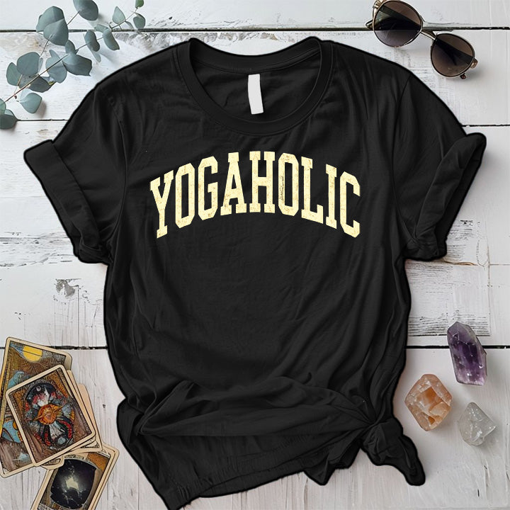 Yogaholic T-Shirt Mockup Black
