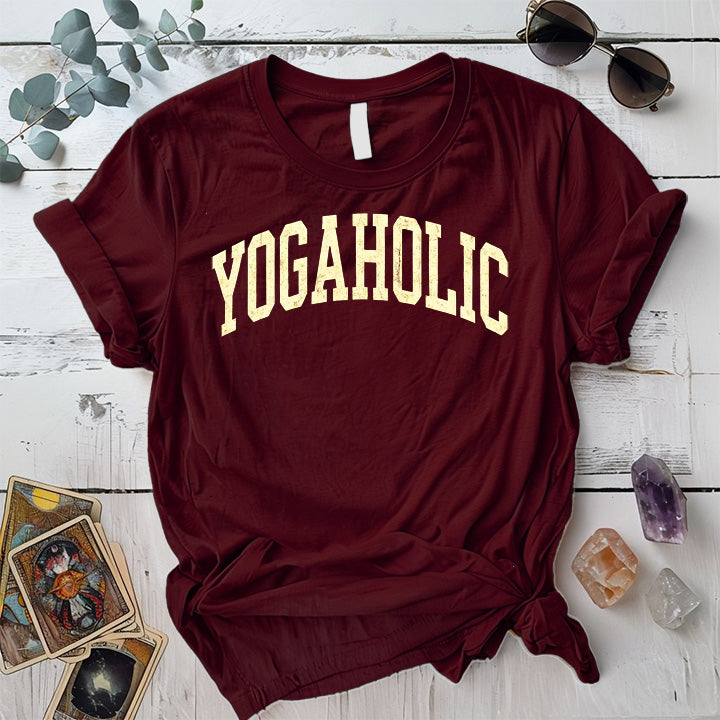 Yogaholic T-Shirt Mockup Maroon