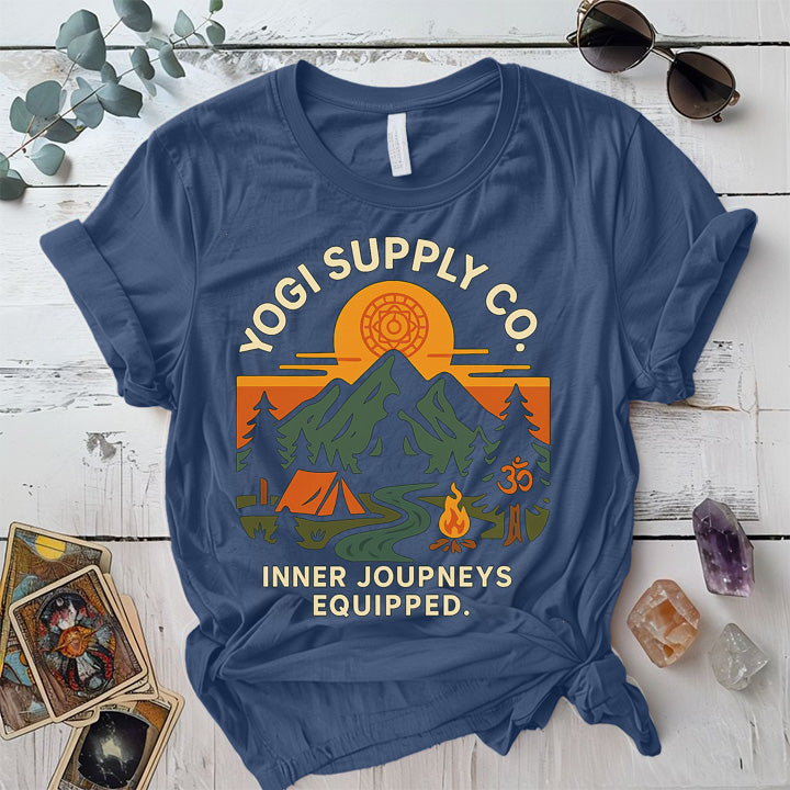 Yogi Supply Co T-Shirt Mockup Indigo Blue