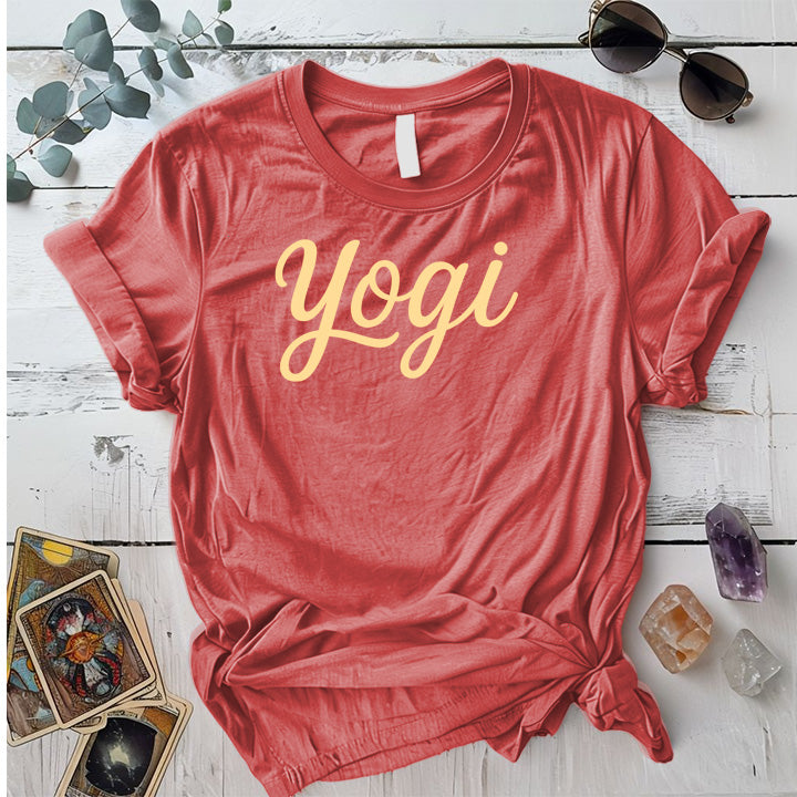 Yogi T-Shirt Mockup coral-silk