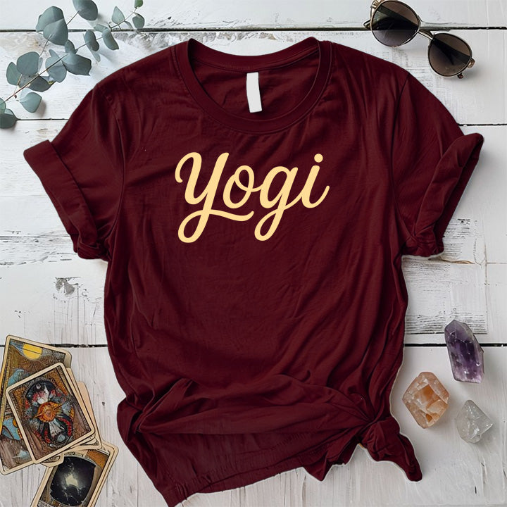 Yogi T-Shirt Mockup maroon