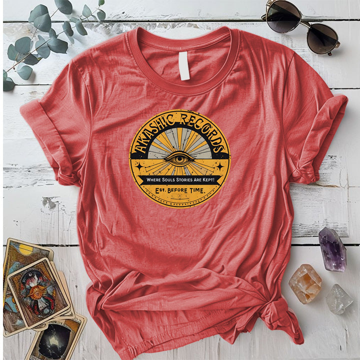 Akashic Records T-Shirt Mockup Coral Silk