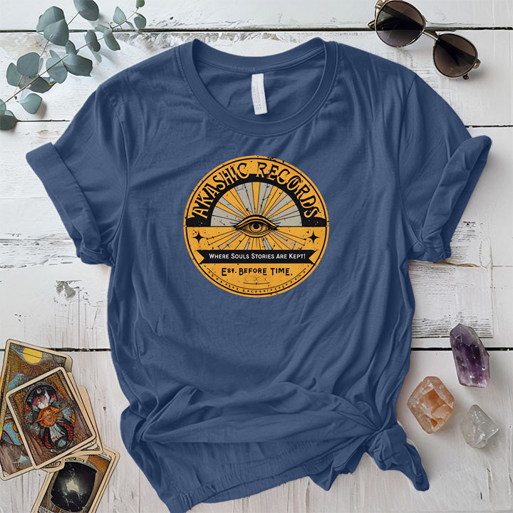 Akashic Records T-Shirt Mockup Indigo Blue