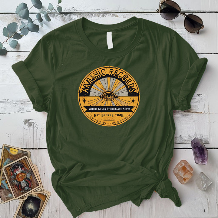 Akashic Records T-Shirt Mockup Military Green
