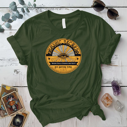 Akashic Records T-Shirt Mockup Military Green