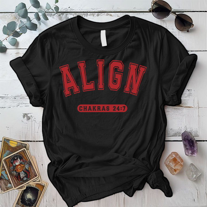 Align Chakras 24 7 T Shirt Black Mockup