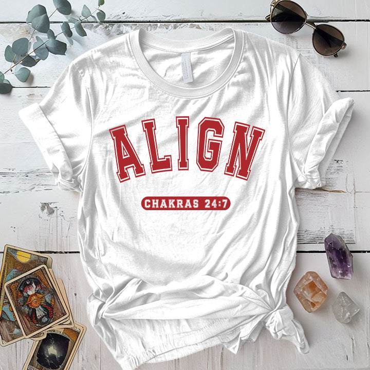 Align Chakras 24 7 T Shirt White Mockup
