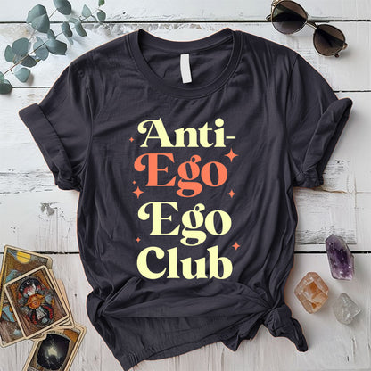 Anti Ego Ego Club T-Shirt Mockup Dark Heather Grey
