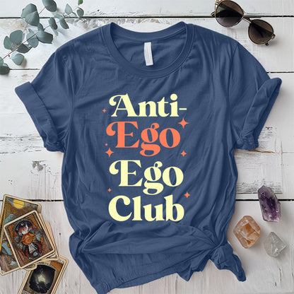 Anti Ego Ego Club T-Shirt Mockup Indigo Blue