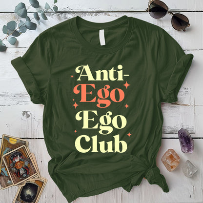 Anti Ego Ego Club T-Shirt Mockup Military Green