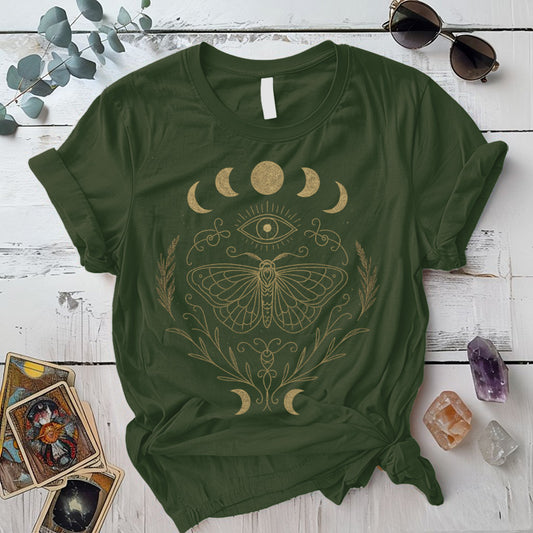 Boho Balance T-Shirt Mockup Military Green