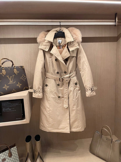 Burberry 25 Double-breasted Retro Brass Button Jacket Polyester Down