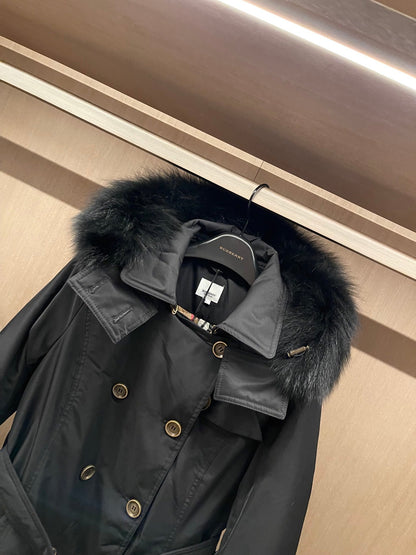 Burberry 25 Double-breasted Retro Brass Button Jacket Polyester Down